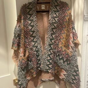 Anthropologie Multicolor Loose Knit Shawl